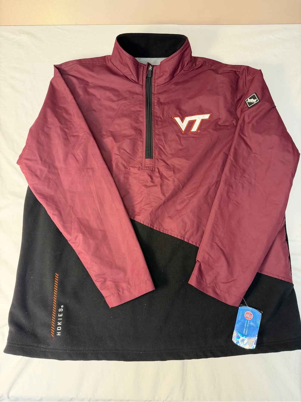 Franchise Club Virginia Tech Burgundy Black Windbreaker Pullover Size XXL, NWT